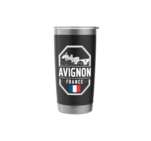 Badge souvenir de voyage Avignon France Bouclier Gobelet isotherme en acier inoxydable double paroi – vue 3