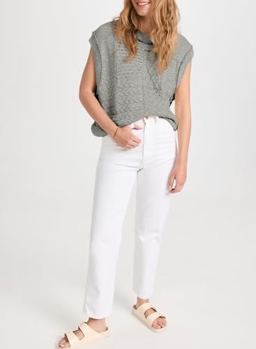 Image of EVALESS Womens Short Sleeve Sweater Summer Fall 2025 Round Neck Crochet Pullover Cap Sleeve Knit Oversized Sweater Vest Tops