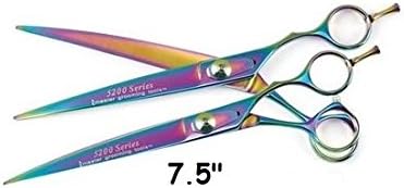Professional Quality Dog Grooming Rainbow Series Curved Steel Shears Pick Size (6.5)