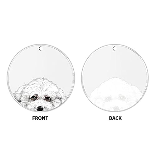 Wirester Hanging Ornaments For Christmas Tree Holidays, Party, Car, Home, Office Decoration, Large 3 Inch Acrylic Ready To Hang Ornament - Bichon Frise Dog #TOP1