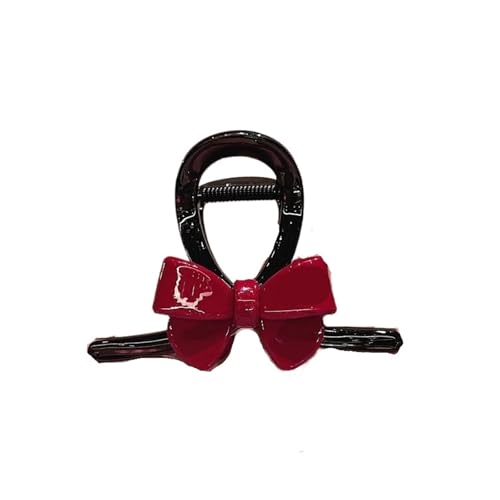 Contrasting Bow Medium Hair Claw Clip - Fashionable Half-Up Hairstyle