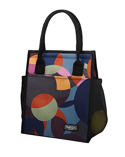 Fmeida Insulated Lunch Bags Small Cool Bag Lunch Box for Adults Women Men Kids Thermal Lunch Tote Bags for Work School Office (Polka Dots)