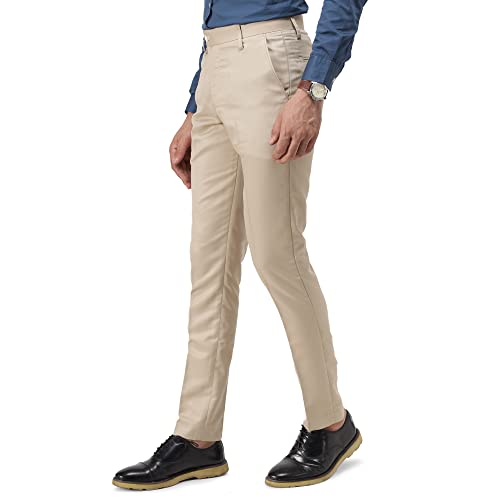 Image of Vandanam Fabrics Polycotton Slim Fit Formal Pant for Men | Stylish Formal Trousers for Office, Meeting, Function Readymade Pants for Men, Boys, Adults | Caual Trouser for Work | (28-32)