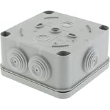 Protec, wodoodporna skrzynka przyłączeniowa bez skrzynki powietrznej IP55 IK07, 100x100x52mm, biała, 7 wlotów bocznych Ø4/14/16/20/25mm, 2 tylne Ø20mm, nyple dwuwtryskowe