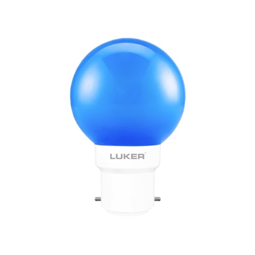 Image of LUKER JVLuker 0.5W LED Bulb B22 Base Energy Efficient Light 120 Degree Wide Beam Coverage High CRI Lights for Home and Office Indoor & Outdoor, 1 Year Warranty (Pack of 1, Blue)