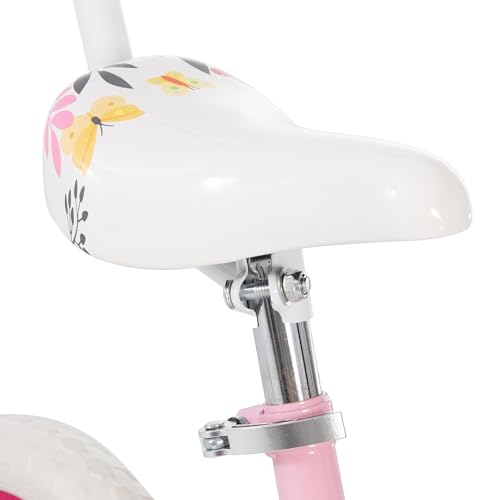 JOYSTAR Miss Berry 10 Inch Kids Bike for Boys and Girls Ages 1-3 Years, Toddler Bike with Training Wheels & Basket, Detachable Parent Push Handle, Children Bicycle in Pink
