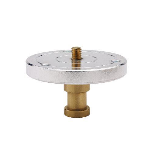Image of Kupo 1 /4 inch-20 Threaded Mounting Plate with Baby 5 /8 inch (16mm) Stud, Round Flat Adapter for Convi Clamp and Grip Rigs, Fast Accessory Mounting for Photo Video Builds, Brass Aluminum (KG002412)