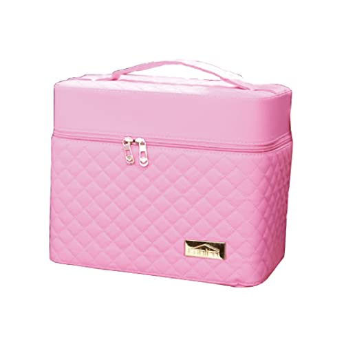 ジアン メイクボックス 大容量 鏡付き ミラー付き コスメボックス 化粧品 ケース コスメケース 化粧ボックス 化粧箱 メイク コスメ 収納 バッグ おしゃれ 持ち運び ピンク