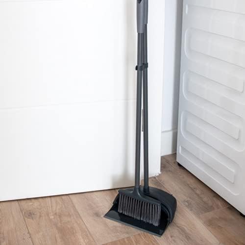Addis Folding Handled Dustpan Set in Graphite, Multicolour