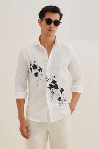 Image of Lymio Men Shirt | Premium Embroidered Shirt for Men | Long Sleeve Slim Fit Casual Shirts for Men | Trendy Wedding & Festive Ready (Packs Also Available) (01-04)