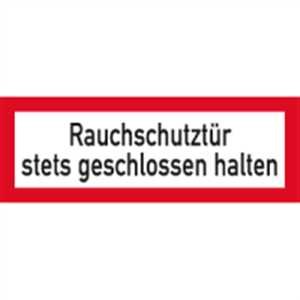 Preisvergleich Produktbild Aufkleber Rauchschutztür stets geschlossen halten 7,4x21 cm