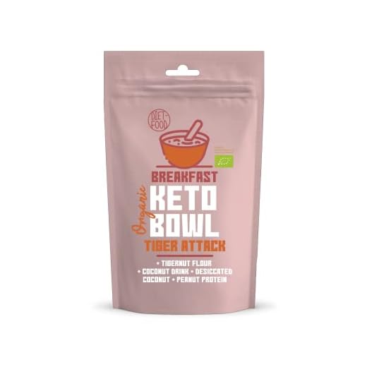 Bio keto bowl- tiger attack un producto de desayuno en una atmósfera similar a la papilla, dieta cetógena con alto contenido en grasas vegetales.