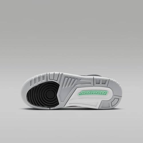 Jordan 3 Retro calzado juvenil con amortiguación cómoda y diseño Green Glow gris 2