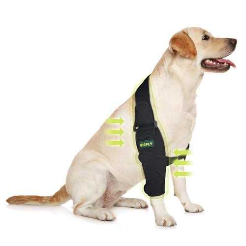 Image of Dog Elbow Protector for Dogs, Front Leg Elbow & Shoulder Support for Calluses, Arthritis, Pressure Sores & Shoulder Dislocation, Prevent Licking Wounds, Right Leg Size M