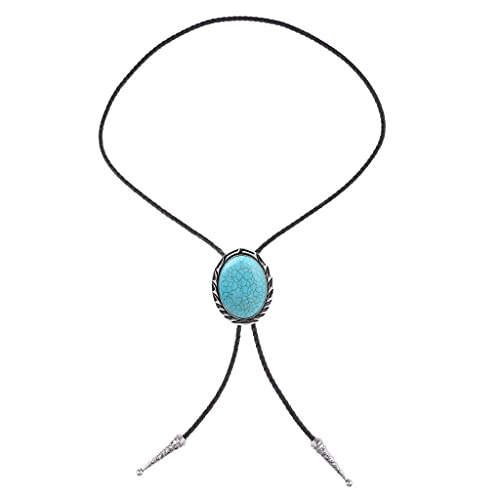 Huabola Calyn Bolo Tie, Handmade Round Shape Western Cowboy Turquoise Bolo Ties For Men #TOP6