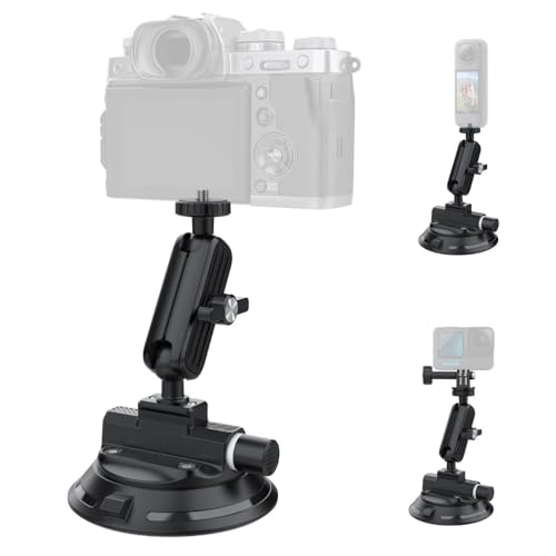 Image of yantralay 360 Rotation Suction Cup Camera Mount with Pump Lock | Heavy Duty Action Camera & Mirrorless Holder for Insta 360 X5 /X4, D JI OS MO Action 6 /5 /4, Go pro Hero 13 /12