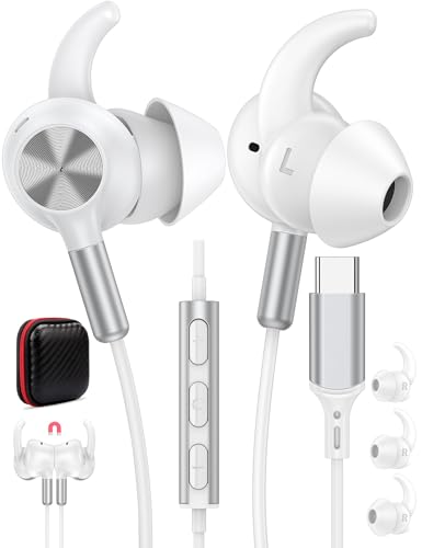 TOPAUX USB Type C Headphone 5FT Wired Earbuds Anti-Loose Wingtip - image 1