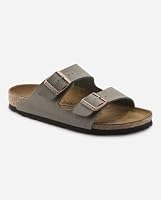 BIRKENSTOCK Unisex-Kinder Arizona Birko-Flor Nubukleder Weit Pantoletten, Grau (Stone), 37 EU – Ansicht 9