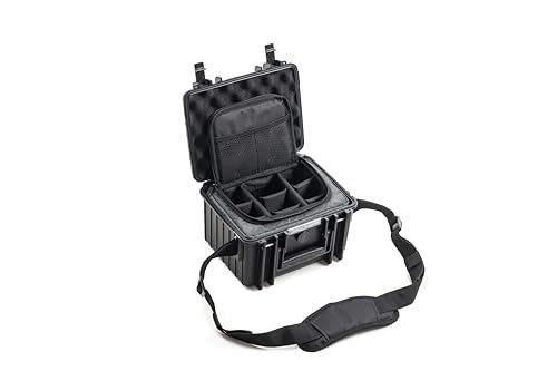 B&W International B&W Mallette de Transport Outdoor Type 2000 – Noir – avec Sac Photo – Étanche Selon la Certification IP67, Anti-poussière, incassable et Indestructible
