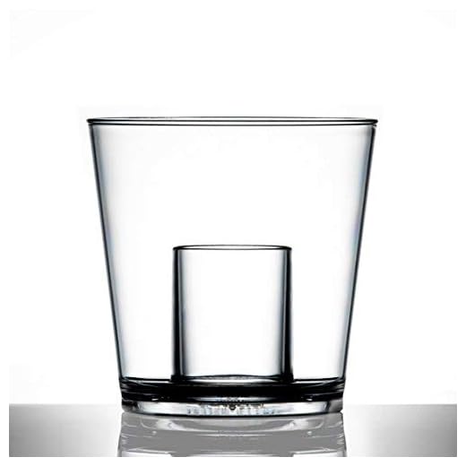 Shotglas mit Einsatz, 24 Stück, 25 ml | Wiederverwendbar 100e Male – Catering-Qualität Kunststoff-Gläser | nahezu unzerbrechlich – robustes Polycarbonat | Made in Großbritannien von BBP