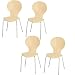 Produktbild HOMCOM 4-er Set Esszimmerstühle Küchenstuhl Holzstuhl für Küche und Esszimmer mit Metallfüßen Massivholz Natur 45 x 50 x 88 cm