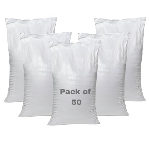 50 x Rubble Sacks Woven Polypropylene Builder Bags 55 cm x 85cm / 22'' x 33" - Heavy Duty ***Pack of 50 bags*** (50xWoven Sack)