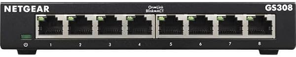 NETGEAR GS308 LAN Switch 8 Port Netzwerk Switch (Plug-and-Play Gigabit Switch LAN Splitter, LAN Verteiler, Ethernet Hub lüfterlos, Robustes Metallgehäuse mit EIN-/Ausschalter), Schwarz - 4