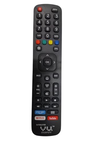 Image of Compatible with VU Smart Android 4k Google TV Remote Control EN2BX27V EN2BY27V Model with 4 OTT HotKeys & Non Voice Command
