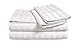 Chateau Home Hotel Collection - Luxury 500 Thread Count 100% Egyptian Cotton Damask Stripe Deep Pocket Super Soft Sateen Weave Sheet Set, Mega Sale Lowest Prices, Queen-White