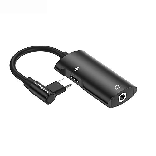 Accguys USB C to 3.5 mm Headphone Adapter, 2 in 1 Type c Jack Converter Dongle Support Audio + Charge for Motorola Moto Z, Motorola Moto Z Droid,Huawei Mate 10 Sony XZ2 and More(Black)