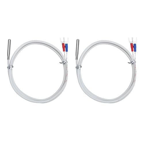 SG Store 2Pcs 4x30mm PT100 Thermocouple Temperature Probe K Wire 0-800°C for Industrial Process Monitoring Laboratories
