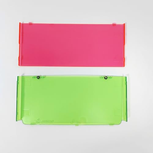 Image of Front Back Housing Shell Case Cover Top /Bottom Faceplate Plates Replacement for Nintendo New 3DS Console (Transparent Red+Transparent Green)