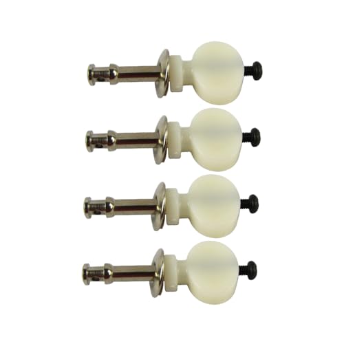 FLEOR White Plastic Handle Ukulele Tuning Pegs Pin Machines Tuners(Pack of 4pcs)