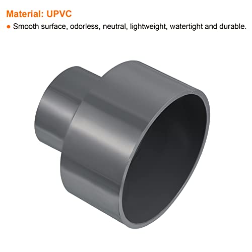 PATIKIL PVC Reducer Pipe Fitting 110x63mm, Straight Coupling Adapter Connector, Gray - Image 4