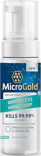 MicroGold alcohol-free foaming hand sanitiser 4 fl oz bottle — a no-rinse option