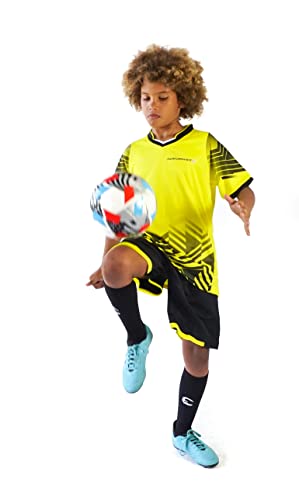 Pairformance Soccer Jerseys For Kids, Soccer Shorts Boys Girls, Soccer Uniforms For Kids Sizes 7-13 (Large, Yellow) #TOP1