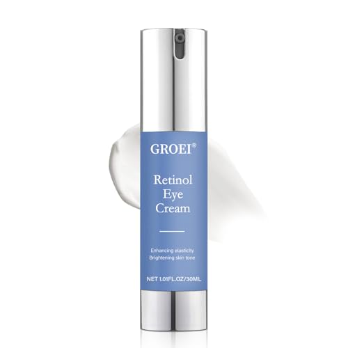 Retinol Augencreme gegen Tränensäcke, Falten & Augenringe, Retinol Augencreme mit Hyaluron, Ceramiden & Bakuchiol für straffe Haut mit Lifting-Effekt, 30 ml