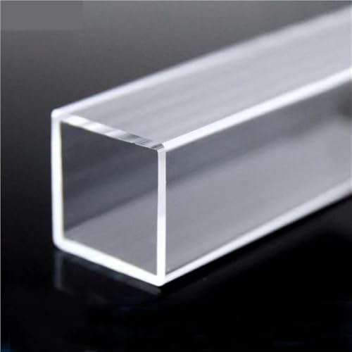 1 tubo cuadrado de acrílico hueco, tubo de plástico transparente PMMA Cantal(240MMX10X10X1MM)