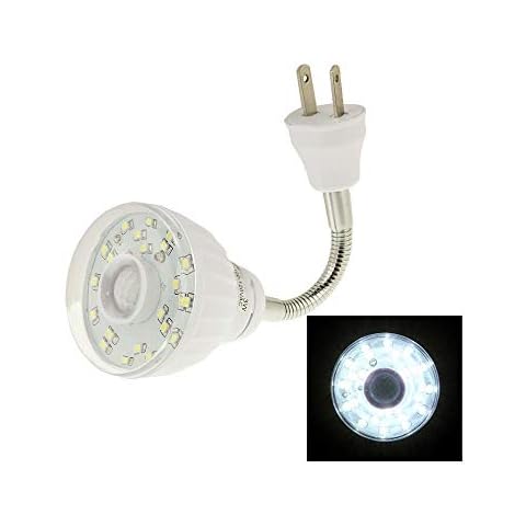 AllAboutAdapters Motion-Activated LED Night Light for AC Outlet Plug-in White Cover