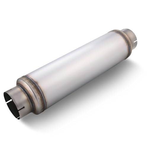 LCGP 5 Inlet Diesel Exhaust Muffler 5 Inlet & Outlet 7 x 24 Body 30 Whole Length Universal Resonator Straight Through Design Stainless Steel Mufflers Resonator