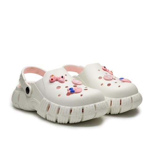 Image of ASIAN INDIGO-10 Stylish Women Clogs | Ultra-Light, Breathable & Comfortable Slip-Ons with Cute 3D Stickers