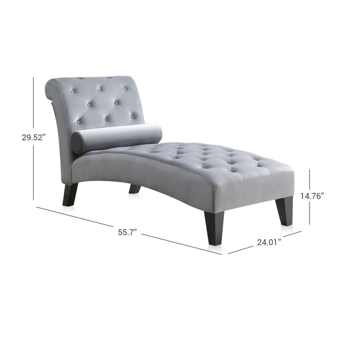 Image of Woodspace Dukan Lazy Couch Grey Button Tuftted Color Sofa /Recliner Chaise Longue /Fabric recliners /for Bedroom /Living Room