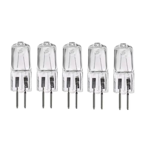 LEDLOCLB 5 Pièces Ampoule Halogène GY6.35 12V 100W Pour Lampe De Microscope De Projecteur Perles De Filament De Tungstène Halogène Lumière Blanche Chaude,GY6.35 Base,12V-100W