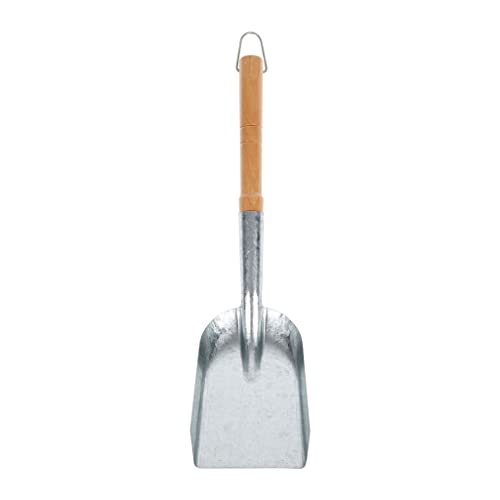 RUECAB - Accessoires pour cheminée, pelle de foyer, pelle à charbon, pelle à cendres avec manche bois - Longueur : 45cm - Matière : Acier galvanisé - Poids: 0,3kg - Dimensions: H45XL11XP3cm Cover