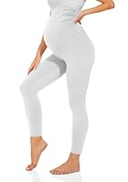 TNNZEET Umstandsleggings High Waist Umstandsmode Damen Umstandshose Schwangerschaft Leggings Lang für Yoga(Weiß,L)