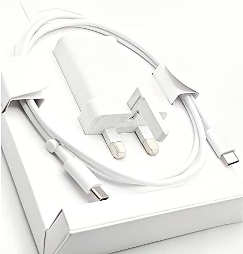 Google Pixel Fast UK Plug Charger Adapter with 1m Type C Cable/Cord for Pixel Smartphones and Other USB-C Devices - 18 W Fast Charger Power (NON RETAIL PACKAGING)