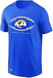 NFL Kids Youth 8-20 Armour Ball Team Color Performance Primary Logo Short Sleeve Football T-Shirt (Los Angeles Rams, 10-12)