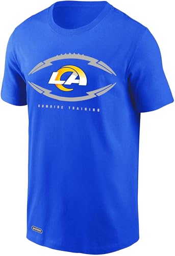 NFL Kids Youth 8-20 Armour Ball Team Color Performance Primary Logo Short Sleeve Football T-Shirt, Los Angeles Rams, 8