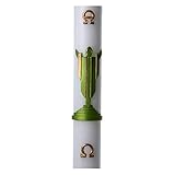 cirio pascual precio  Holyart Cirio Pascual Cera Blanca Cristo Resucitado Verde 8x120 cm