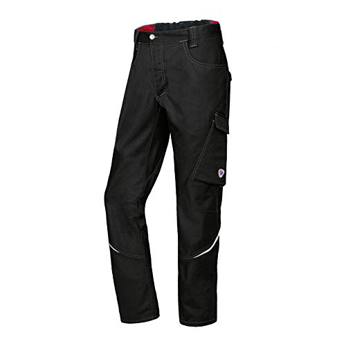 BP 1960-570-0032-39/40s Mélange de tissu avec pantalon de travail stretch pour hommes, silhouette étroite avec taille plus haute dans le dos, 65% polyester/35% coton, noir, taille 39/40S